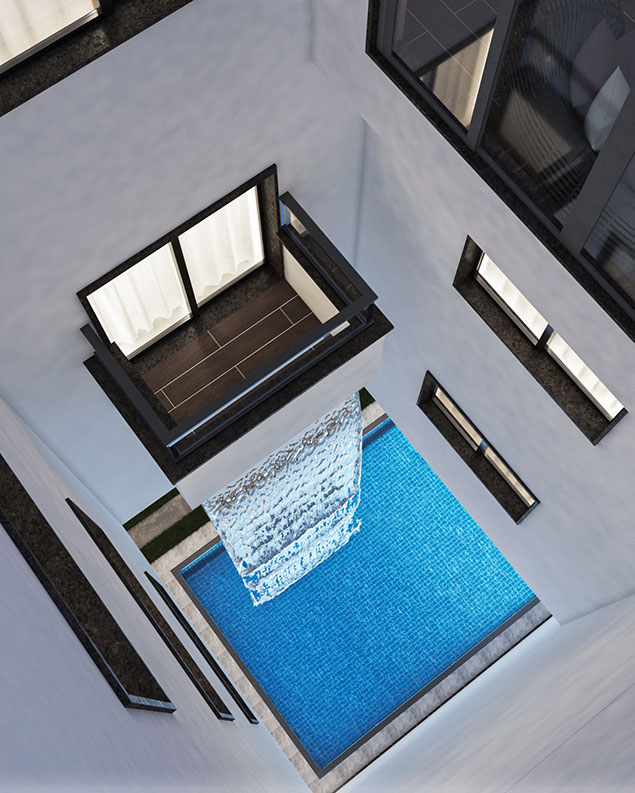 Villa with 3 Fllors and an internal swimming pool